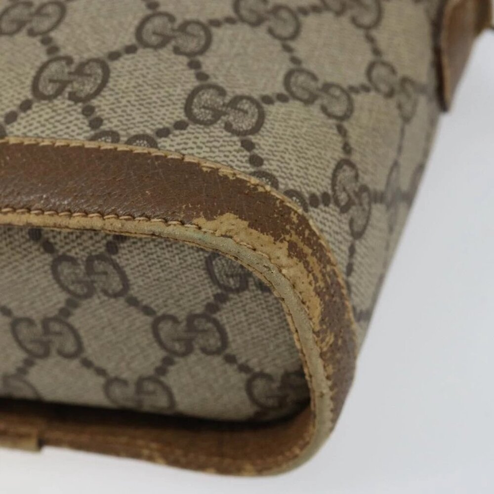 GUCCI GG Supreme Web Sherry Line Bag PVC Beige Gold 904 02 070 Auth 152352 - Picture 9 of 16